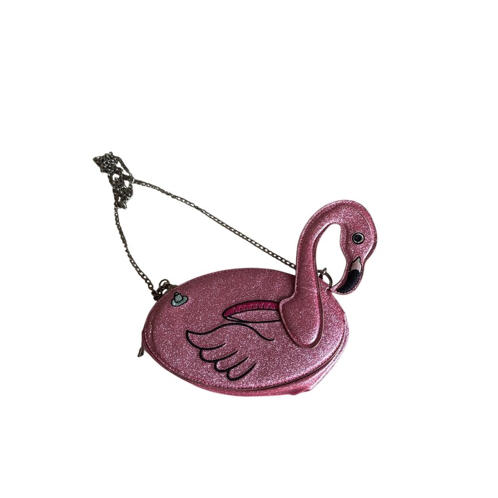 Capelli Of New York - Flamingo Glitter Crossbody Bag ~2017